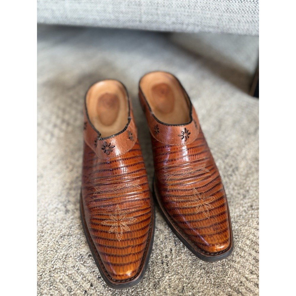 ARIAT Dessert Stars Moc Cognac Leather Cowboy Western Clogs Mules 7.5 Western
